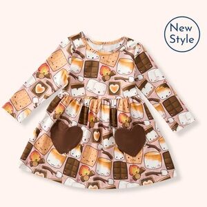 Sweet Treats Kids Dress with Heart Pockets
